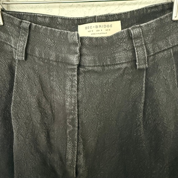 Bec+ Bridge Black Cottion Trousers Size 8 Minimalist Capsule - Picture 6 of 8